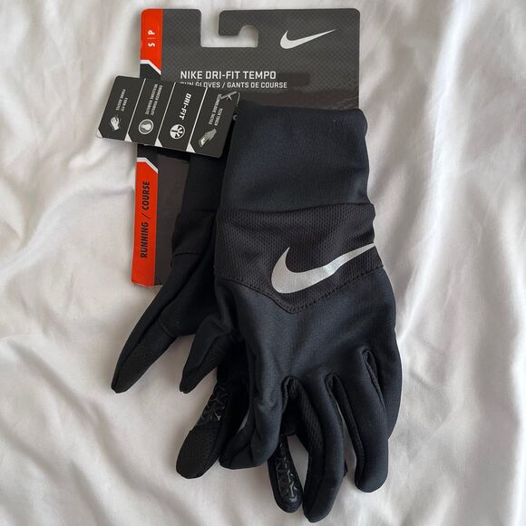 Nike Womens Dri Fit Tempo Run Gloves Black Size Small - Picture 1 of 3